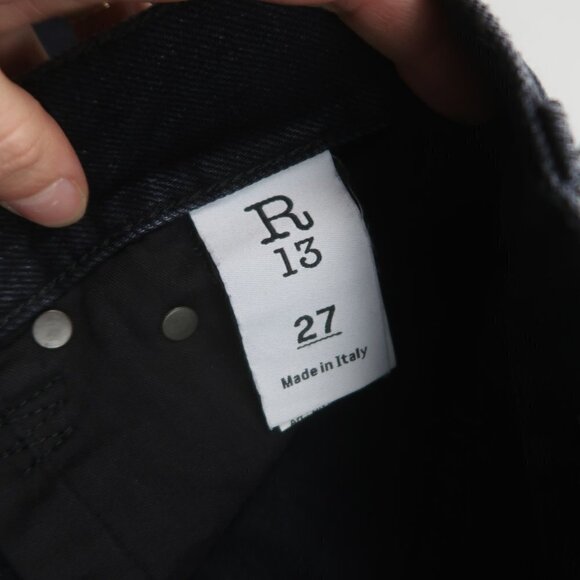 R13 Back Lace Up Jeans in Jake Black Size 27 - Picture 12 of 14